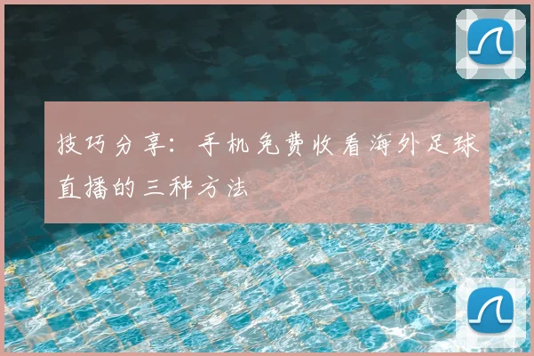 技巧分享：手机免费收看海外足球直播的三种方法